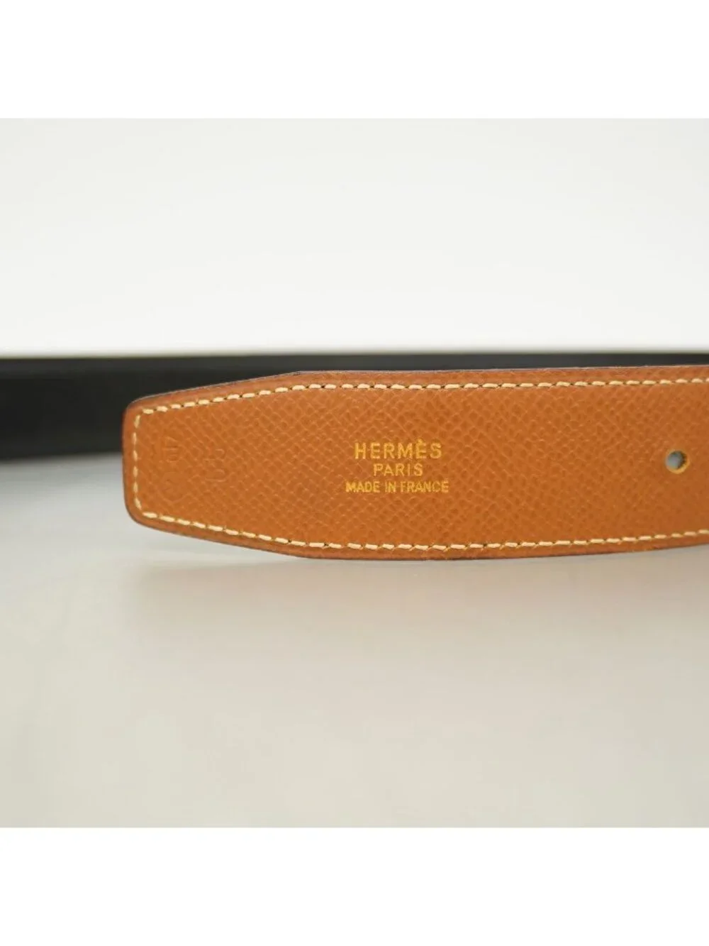 Hermes Belt Constance Courchevel Box Calf Gold Black